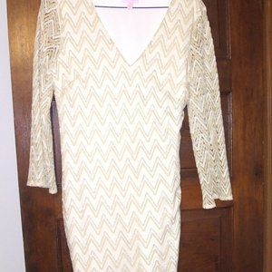 Lilly Pulitzer XL Topanga Gold Metallic Dress